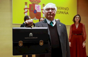 ep el nuevo ministro de universidades manuel castells en el acto de toma de posesion el pasado mes