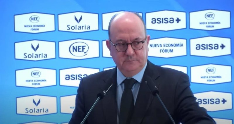 El presidente de la Asociación Española de Banca (AEB), José María Roldán, en un desayuno organizado por Nueva Economía Fórum. | NEF ep el presidente de la asociacion espanola de banca aeb jose maria roldan en un desayuno organizado