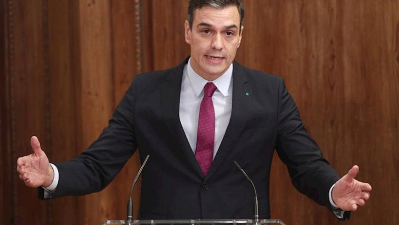El presidente del Gobierno en funciones, Pedro Sánchez, durante su intervención en el acto de presentación del programa de Gobierno del PSOE y Unidas Podemos, en el Congreso de los Diputados, Madrid (España), a 30 de diciembre de 2019. | Eduardo Parra - Europa Press ep el presidente del gobierno en funciones pedro sanchez durante su intervencion en el acto de 20191231101707