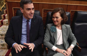 ep el presidente del gobierno pedro sanchez y la vicepresidenta carmen calvo en una sesion de