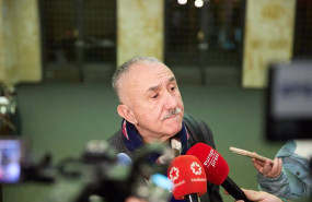 ep el secretario general de ugt pepe alvarez atiende a los medios antes de la reunion con la mesa de