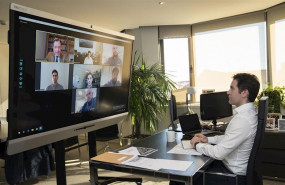 ep el secretario general del pp teodoro garcia egea en una reunion por videoconferencia desde su