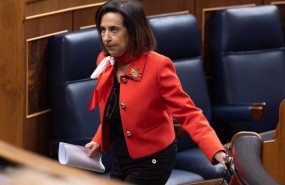 ep la ministra de defensa margarita robles tras intervenir durante una sesion plenaria en el