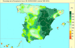 ep marzo de 2020 casi duplica los valores de precipitacion normal del mes despues de un febrero