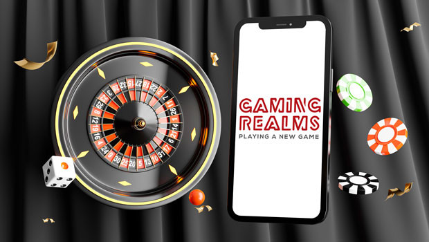 dl gaming realms aim gambling slingo casino technology content developer logo