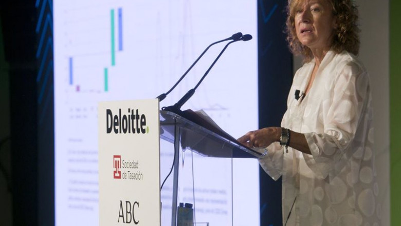 Archivo - La subgobernadora del Banco de España, Margarita Delgado, durante el XXVIII Encuentro del Sector Financiero organizado por Deloitte, Sociedad de Tasación y ABC. | DELOITTE - Archivo ep archivo la subgobernadora del banco de espana margarita delgado durante el xxviii encuentro del