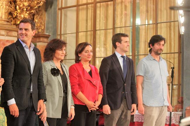 Calvo, Casado, Rivera y Mayoral en un acto en Cádiz | EUROPA PRESS ep calvo casado riveramayoralun actocadiz