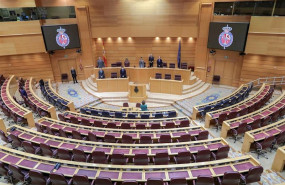 ep hemiciclo del senado practicamente vacio durante un pleno celebrado tras decretarse el estado de