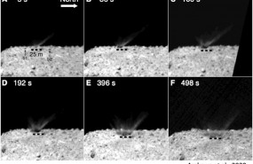 ep imagenes del crater abierto con un proyectil en ryugu para la toma de muestras