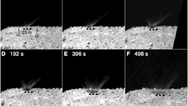 ep imagenes del crater abierto con un proyectil en ryugu para la toma de muestras