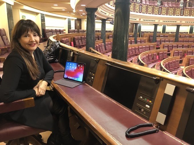 ep la diputada del psoe por murcia marisol sanchez jodar ha llegado la primera al hemiciclo para
