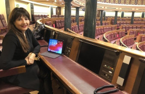 ep la diputada del psoe por murcia marisol sanchez jodar ha llegado la primera al hemiciclo para