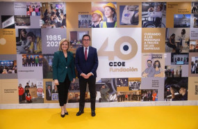 ep la presidenta de la fundacion ceoe fatima banez y el presidente de la ceoe antonio garamendi