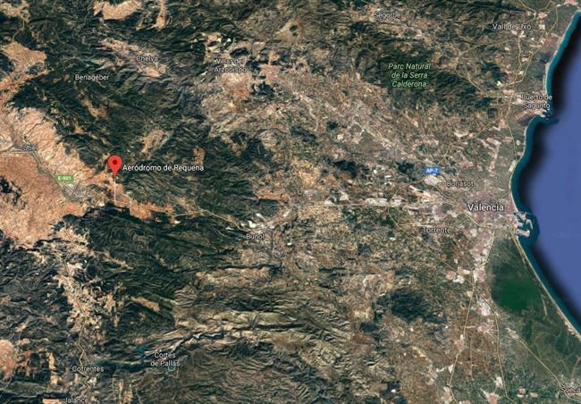 Localización del aeródromo de Requena (Valencia) | GOOGLE MAPS ep localizacionaerodromorequena valencia