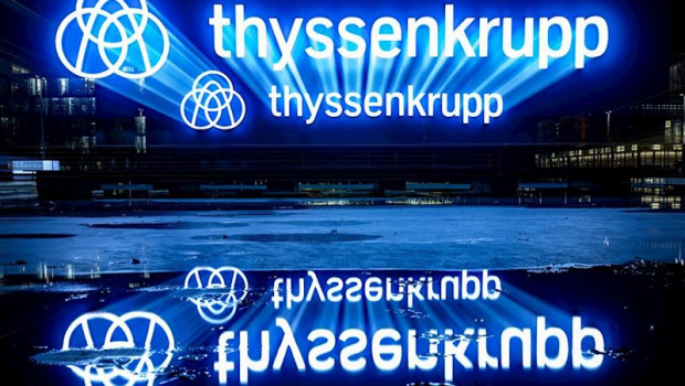 ep logo de thyssenkrupp en una de sus intalaciones en alemania