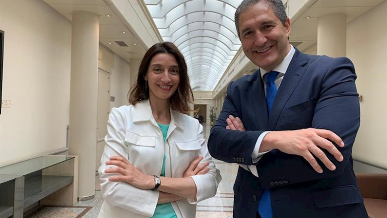 ep pilar llop y jose cepeda senadores por madrid en una imagen de archivo