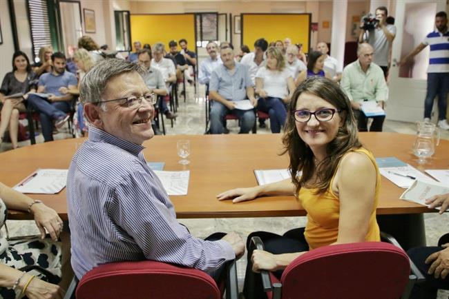Puig y Oltra durante la segunda jornada del Seminari de Govern - Estiu 2017 | GVA ep puigoltra durantesegunda jornadaseminarigovern - estiu 2017