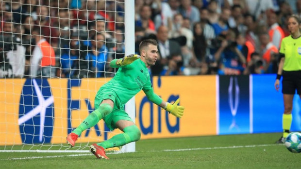 ep 14 august 2019 turkey istanbul liverpool goalkeeper adrian savedpenalty from chelseas tammy abraham not pictured during the uefa super cup final soccer match between liverpool and chelsea at besiktas park photo adam davypa wiredpa