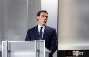 ep albert rivera antes del debate electoral en television en el pabellon de cristal de la casa de