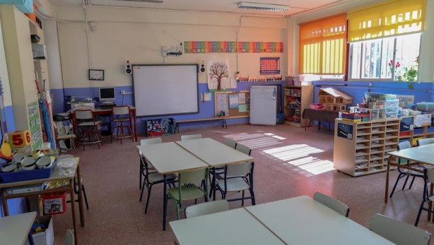ep aula vacia de un colegio de madrid tras la suspension de las clases por el coronavirus