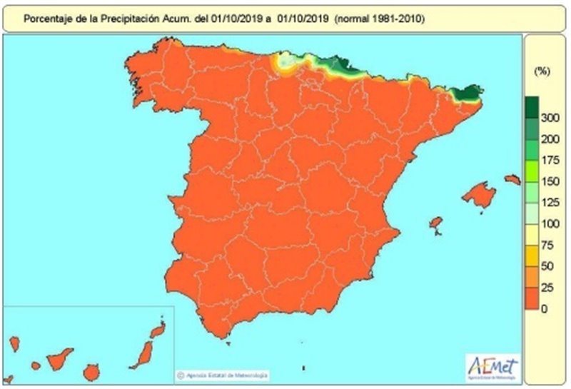 ep el ano hidrologico 2019-2020 comienza con un 90 menos lluvias de lo normal