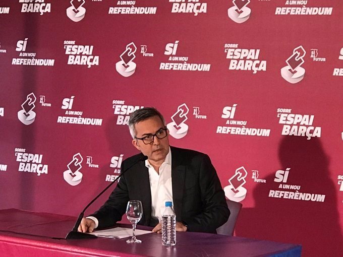 ep el precandidato a la presidencia del fc barcelona victor font en rueda de prensa