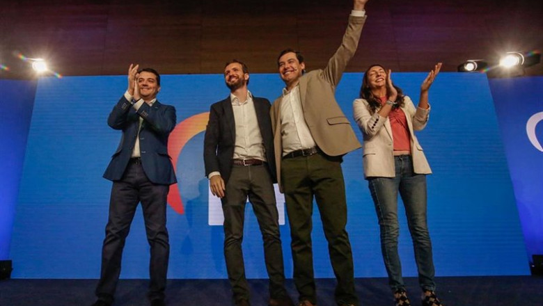 ep el presidente del pp pablo casado y el presidente del pp-a y de la junta de andalucia juanma