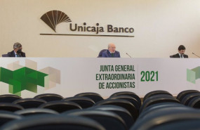 ep junta extraordinaria de accionistas de unicaja banco en malaga el 31 de marzo de 2021 de izq a