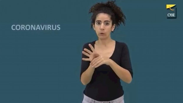ep la palabra coronavirus en lengua de signos