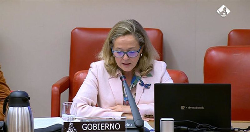 La vicepresidenta primera y ministra de Asuntos Económicos y Transformación Digital, Nadia Calviño, durante la presentación del Informe Anual de 2020 de Amcesfi | CONGRESO DE LOS DIPUTADOS ep la vicepresidenta primera y ministra de asuntos economicos y transformacion digital nadia calvino 20211006184604