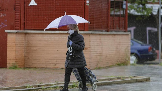 ep una mujer con mascarilla pasea por la calle