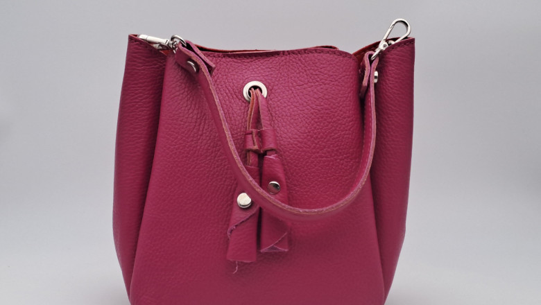 bolso gnova piel rosa 