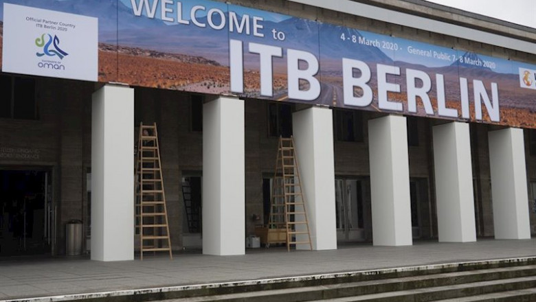 ep 28 february 2020 berlin a general view to messe berlin where the itbtrade fair will take place