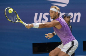 ep 31 august 2019 us new york spanish tennis player rafael nadal returns to south korean hyeon chung