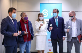 ep archivo - el presidente de ceoe antonio garamendi el lider de ugt pepe alvarez la ministra de