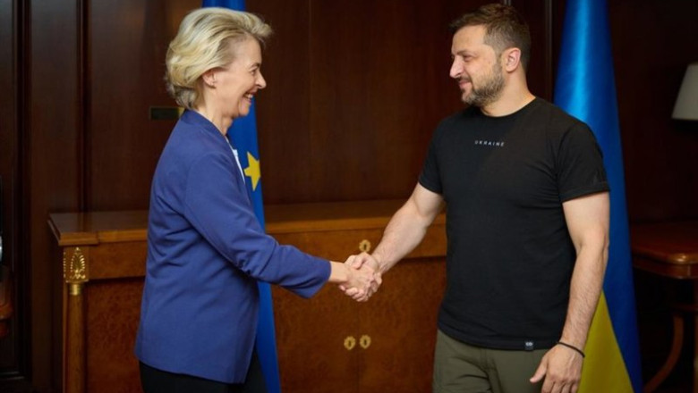 ep archivo   la presidenta de la comision europea ursula von der leyen y el presidente de ucrania