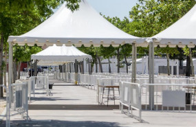 ep carpas distribuidas en el recinto ferial de torrejon de ardoz donde el ayuntamiento va a realizar