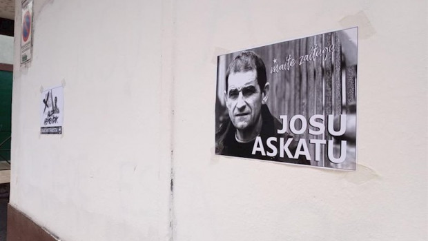 ep cartel de apoyo a josu ternera en su pueblo natal ugao-miraballes vizcaya