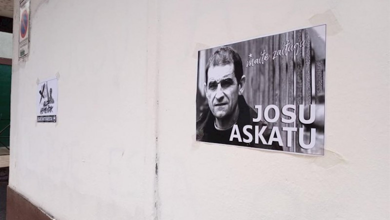 ep cartel de apoyo a josu ternera en su pueblo natal ugao-miraballes vizcaya