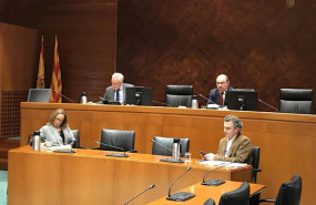ep el presidente del gobierno de aragon javier lamban la consejera de presidencia mayte perez el
