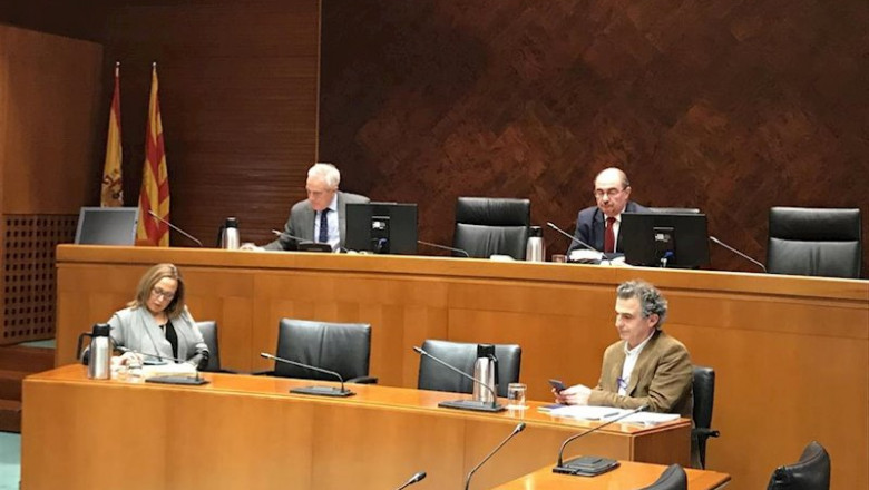 ep el presidente del gobierno de aragon javier lamban la consejera de presidencia mayte perez el