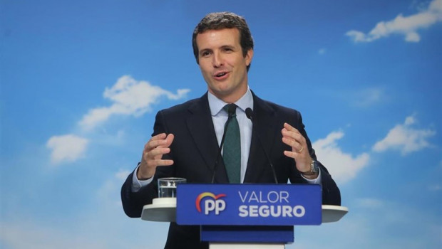ep el presidente del partido popular pablo casado ofrece declaraciones a los medios de comunicacion