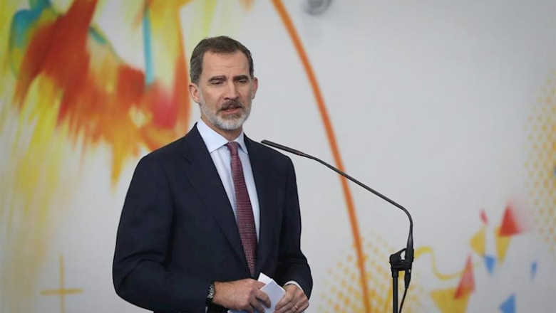 ep el rey felipe vi durante su intervencion en su visita al centro educativo escuelas profesionales