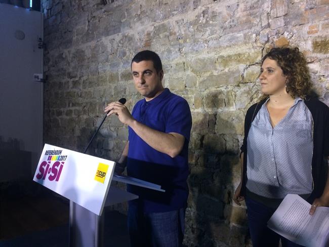 Los portavoces del Secretariat Nacional de la CUP, Quim Arrufat y Núria Gibert | EUROPA PRESS ep los portavocessecretariat nacionalla cup quim arrufatnuria gibert