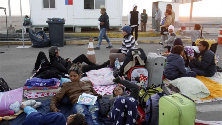 Migrantes venezolanos en un puesto fronterizo de Chile | Alexander Infante/Agencia Uno/dp / DPA - Archivo ep migrantes venezolanos en un puesto fronterizo de chile
