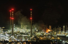 ep vista del incendio en las instalaciones de repsol del poligono industrial de escombreras a 26 de