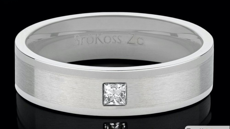 anillo con diamante blanco para hombre brokoss