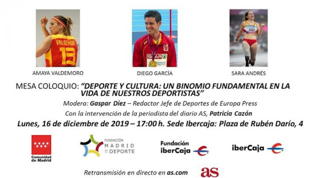 ep amaya valdemoro diego garcia y sara andres participan en la charla deporte y cultura de fundacion