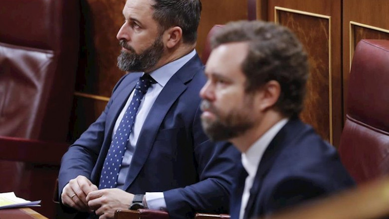 El líder de Vox, Santiago Abascal y el portavoz en el Congreso, Iván Espinosa de los Monteros | Pool ep el lider de vox santiago abascal y el portavoz en el congreso ivan espinosa de los monteros
