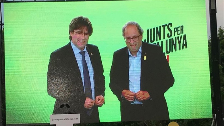 El expresidente de la Generalitat Carles Puigdemont y el presidente de la Generalitat, Quim Torra | EUROPA PRESS - Archivo ep expresidentela generalitat carles puigdemontpresidentela generalitat quim torra